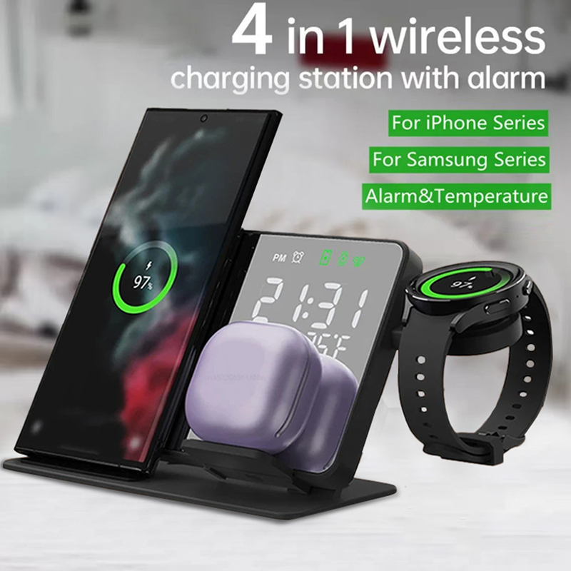 Wireless Charger Watch - Wireless Charger Alarm Clock Stand Fast
