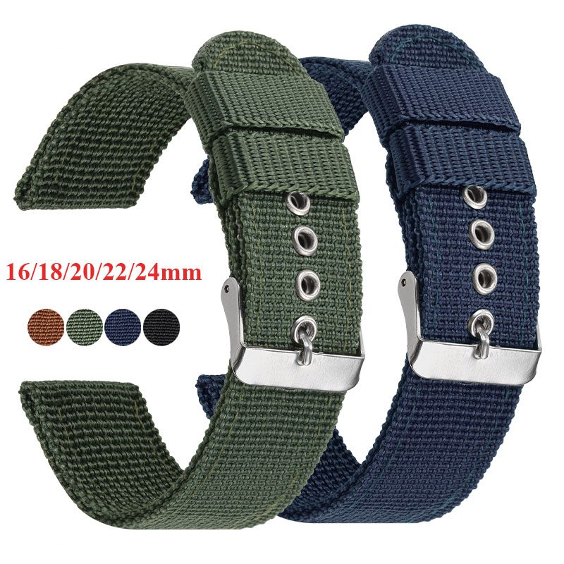 Nylon Nato Strap - Nylon Watch Strap Brown Green Black