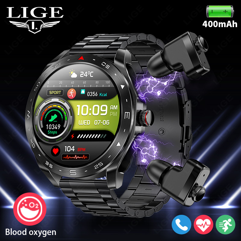 Smartwatch Headset - LIGE Smartwatch With Earbuds Bluetooth Headset