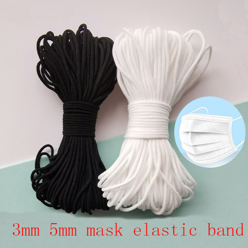 Milanaise Mesh Band - Mask Elastic Rope 3mm Round White