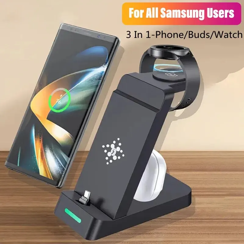 Wireless Charger Watch - 3 In 1 Charging Station for