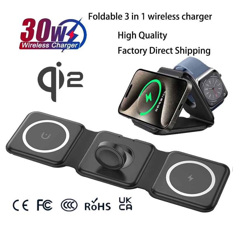 Wireless Charger Watch - Universal Qi2 Magnetic Foldable Charging Station