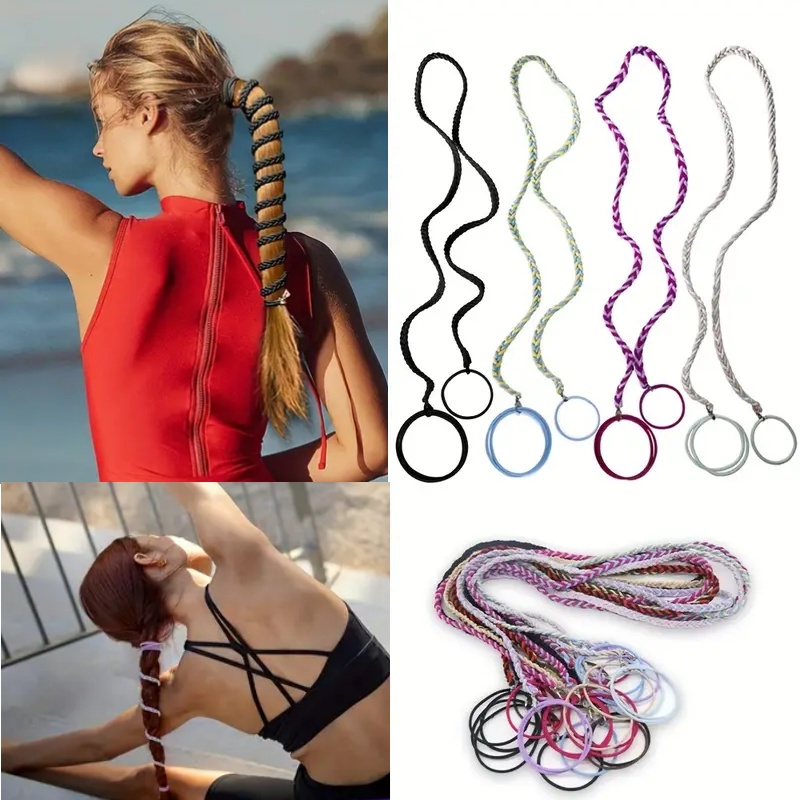 Milanaise Mesh Band - Long Elastic Ponytail Holder Mixed-color Braided