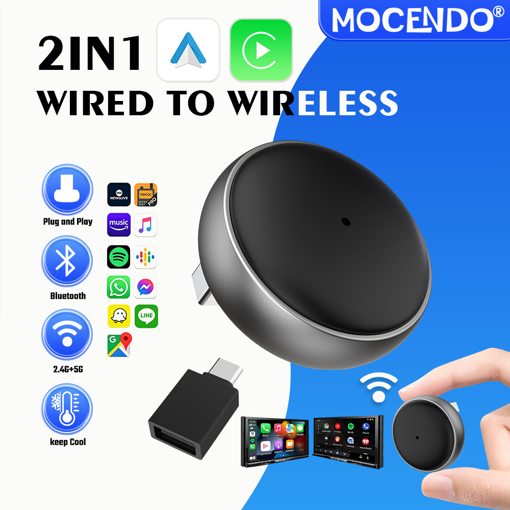 Smart Accessories - MOCENDO 2in1 Wired to Wireless CarPlay