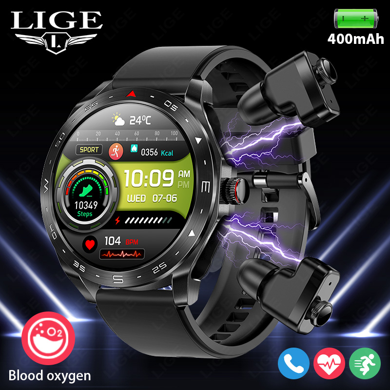 Smartwatch Headset - LIGE With Earbuds Bluetooth Headset Smartwatch
