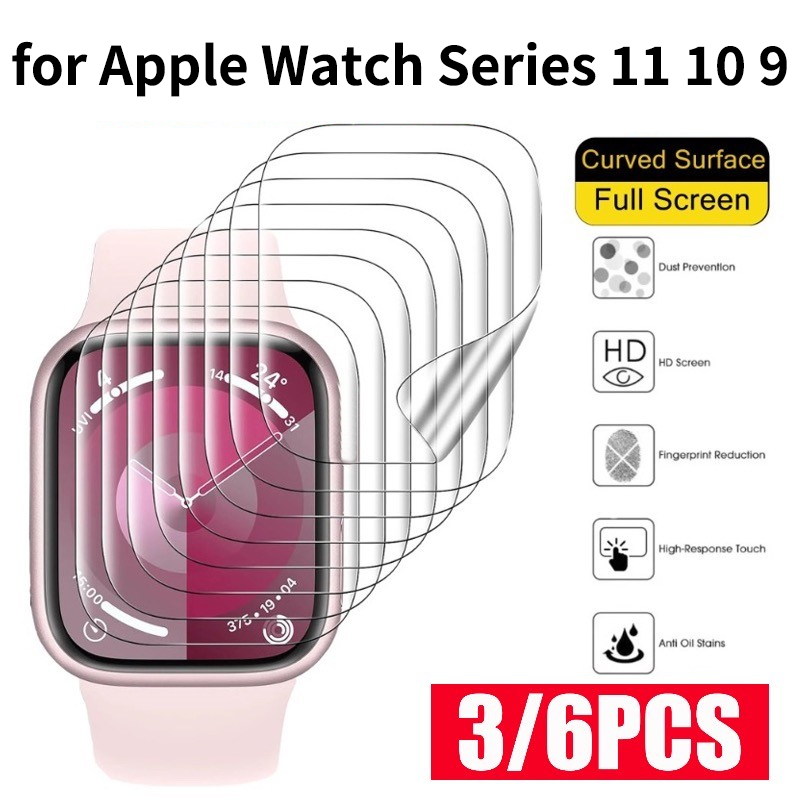 Watch Case Bumper - 6pcs Screen Protector Film for Apple