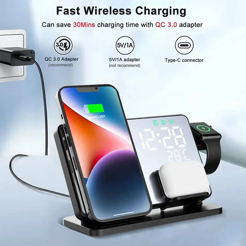 Wireless Charger Alarm Clock S - Wireless Charger Watch review and price