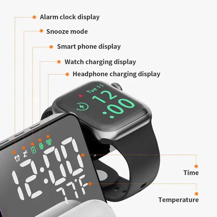 Wireless Charger Alarm Clock S - Wireless Charger Watch review and price