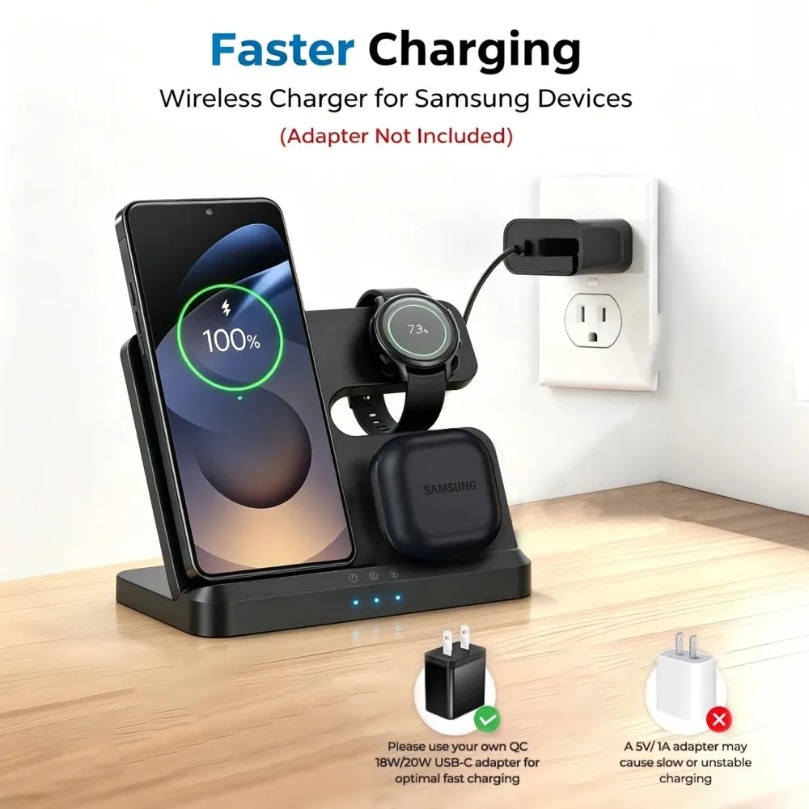 3 in 1 Fast Wireless Charger F - Wireless Charger Watch review and price