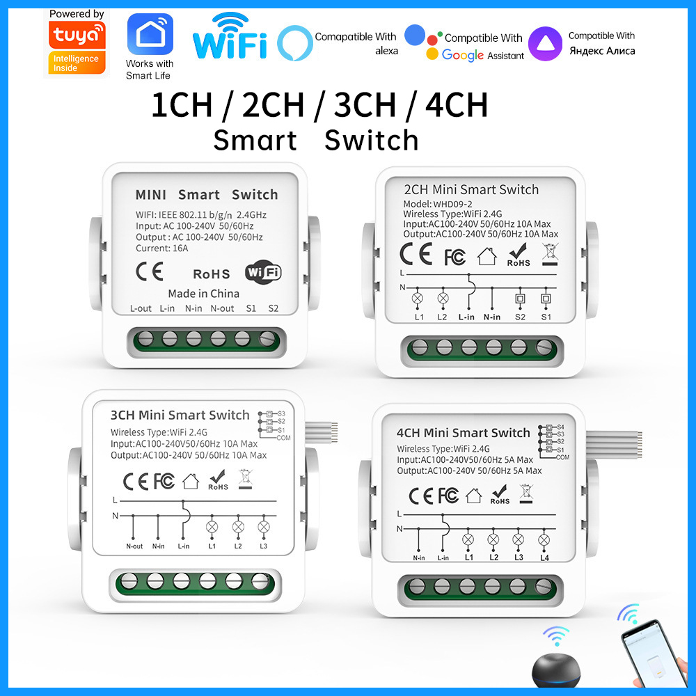 Tuya WiFi Smart Switch 1/2/3/4 - Smart Accessories review and price