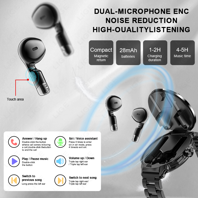 LIGE Men Earphone Smart Watch  - Smartwatch Headset review and price