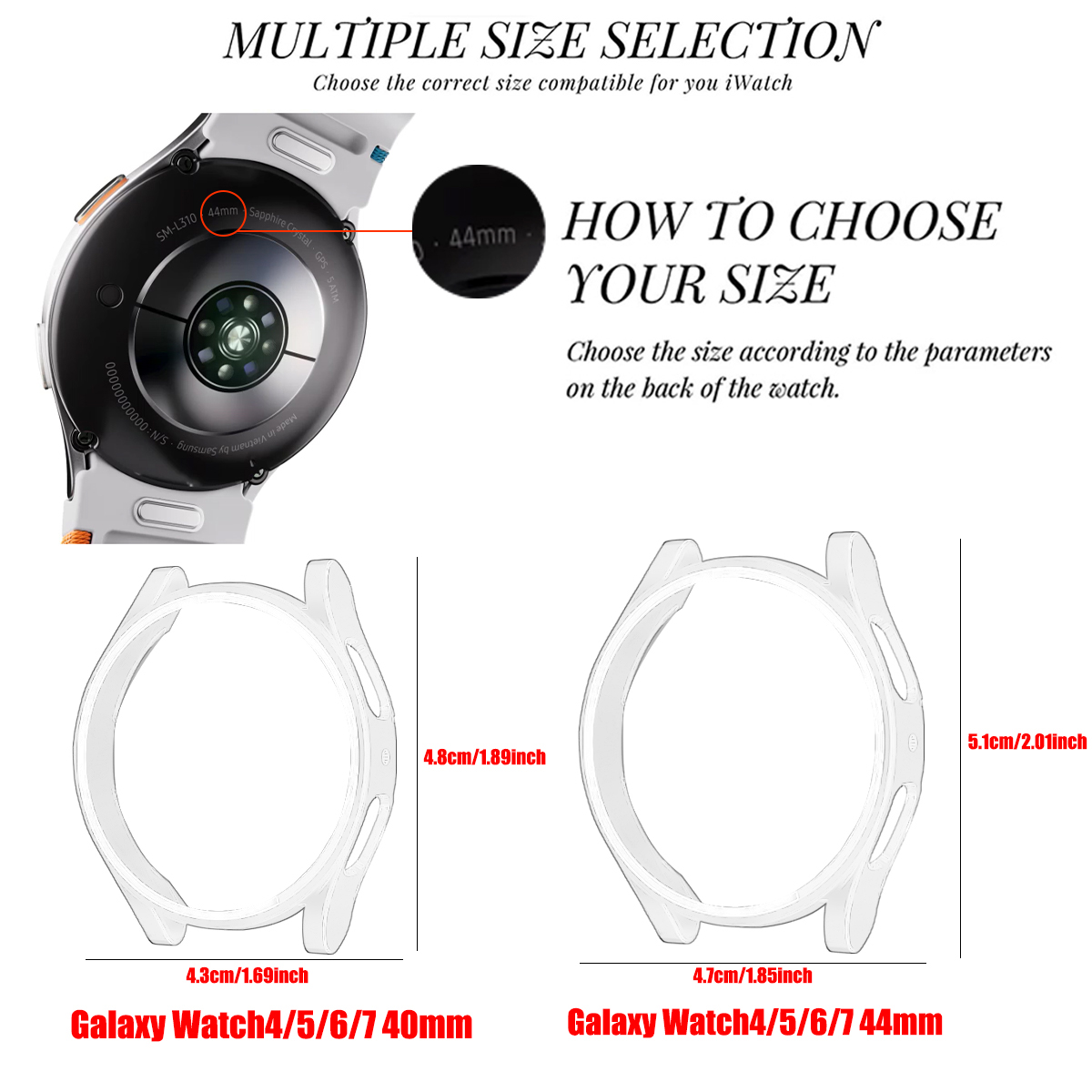 PC skeleton Watch Case  for Sa - Accessories For Galaxy Watch 5 review and price
