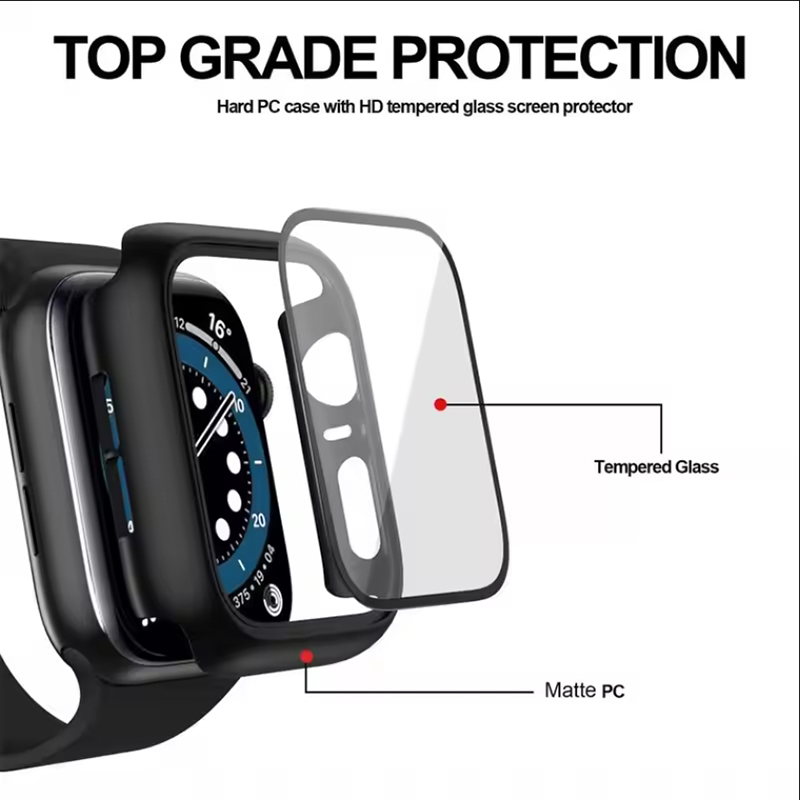 Tempered Glass+Cover For Apple - Watch Case Bumper review and price