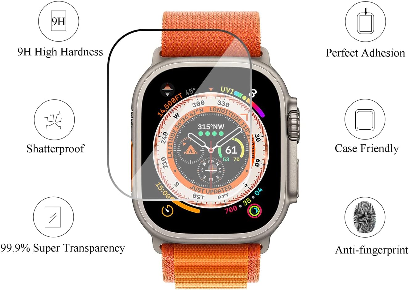 Tempered Glass for Apple Watch - Watch Case Bumper review and price