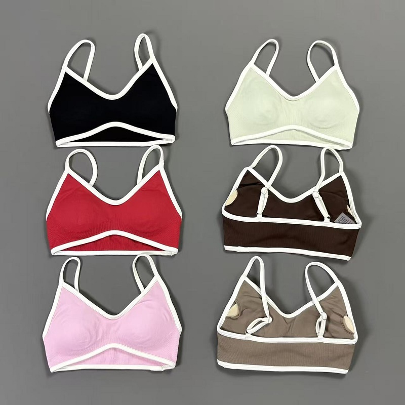 Women Contrastline Yoga Bra V  - Rugged Sport Strap review and price