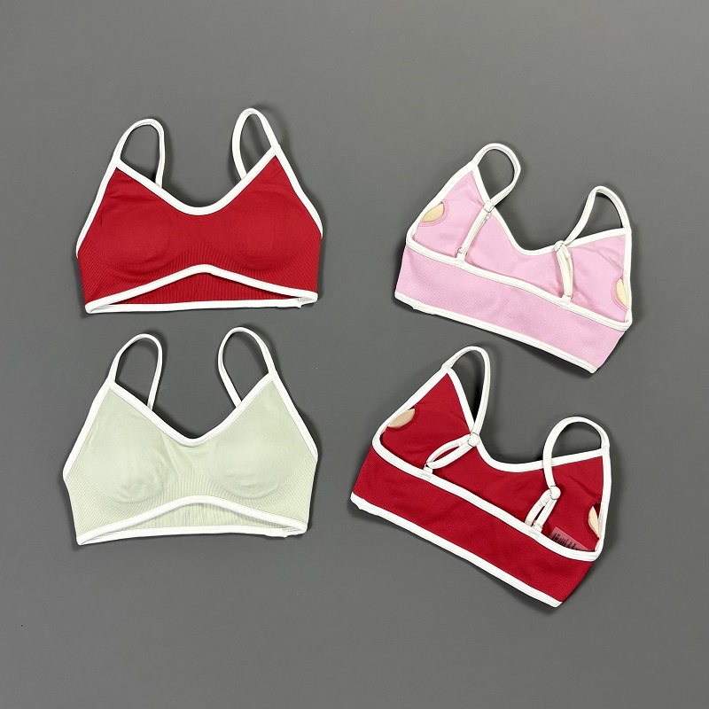 Women Contrastline Yoga Bra V  - Rugged Sport Strap review and price