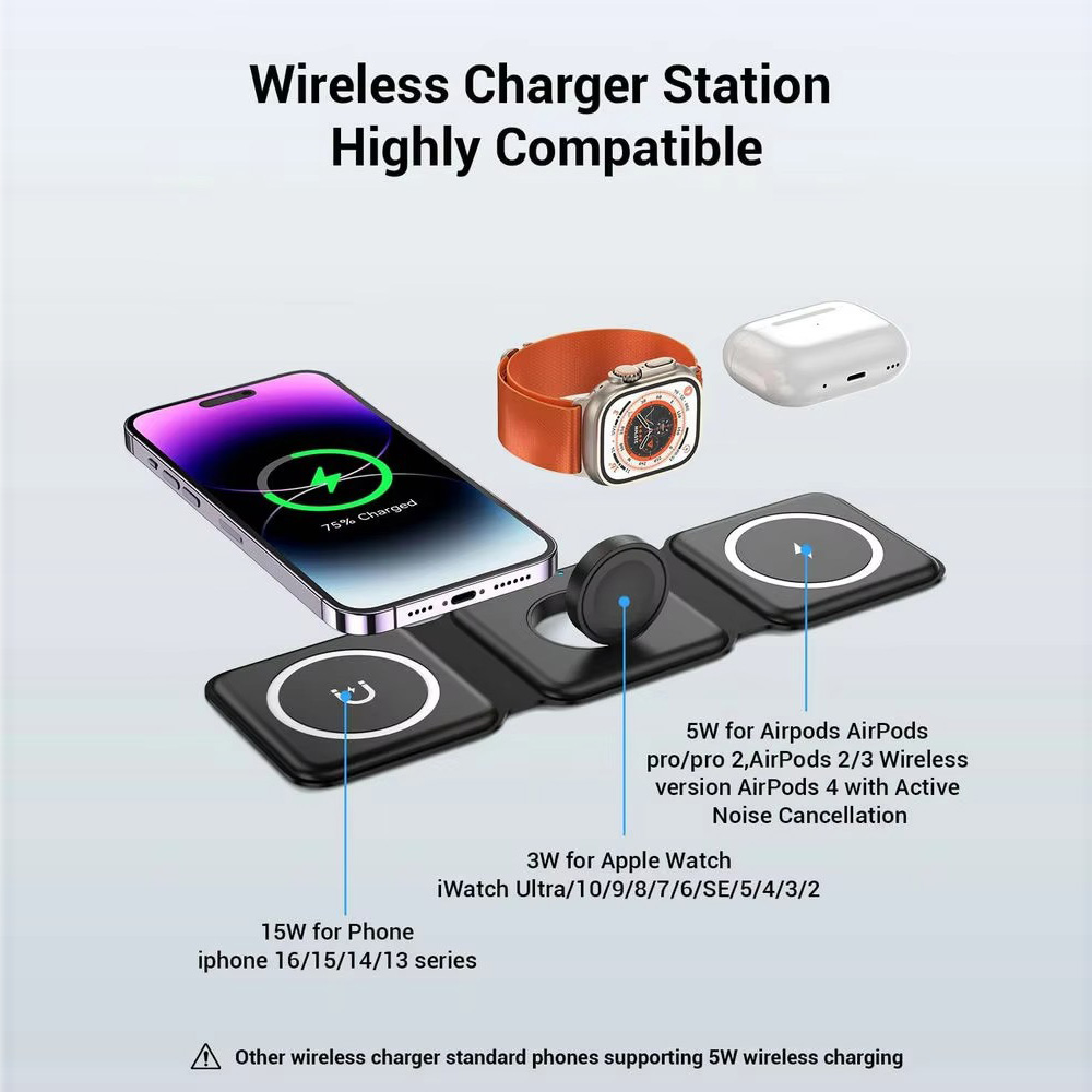 3-in-1 Magnetic Folding Wirele - Wireless Charger Watch review and price