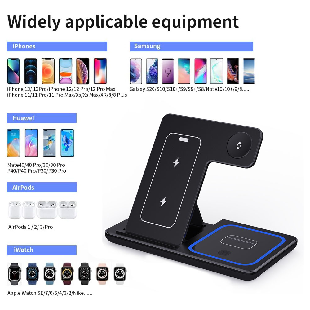 15W 3 in 1 Wireless Charger St - Wireless Charger Watch review and price