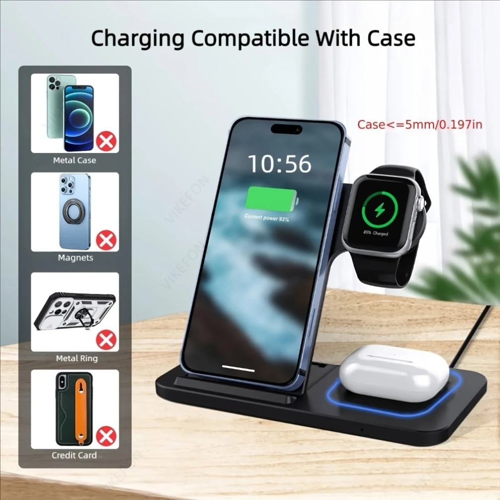 Foldable 3 in 1 Wireless Charg - Wireless Charger Watch review and price