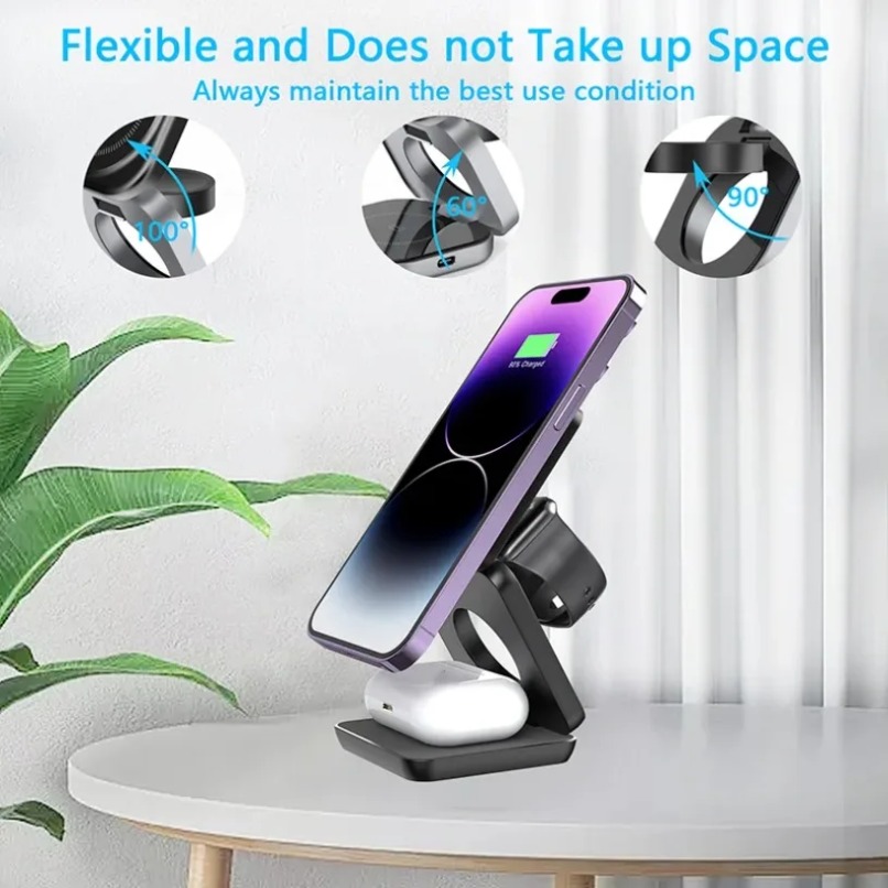 3 in 1 Foldable Magnetic Wirel - Wireless Charger Watch review and price