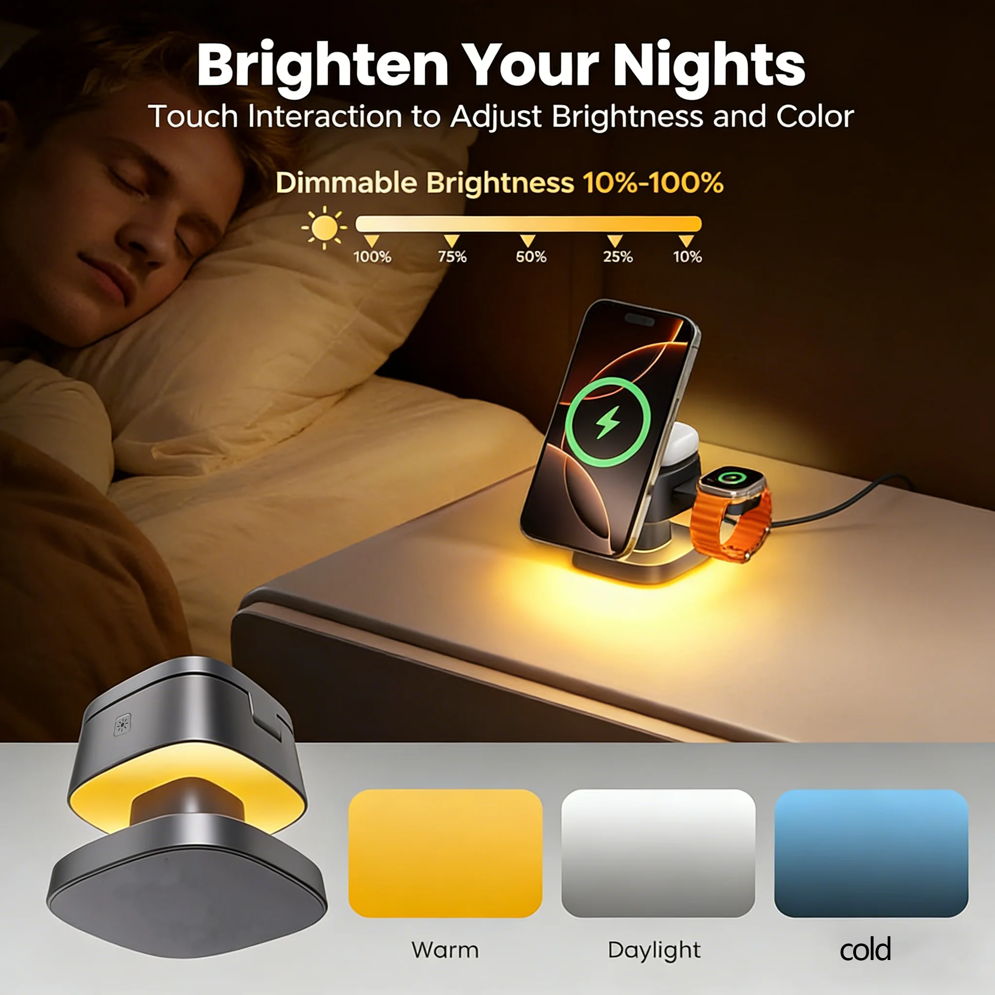 TIMESS Night Light Mashroom Wi - Wireless Charger Watch review and price
